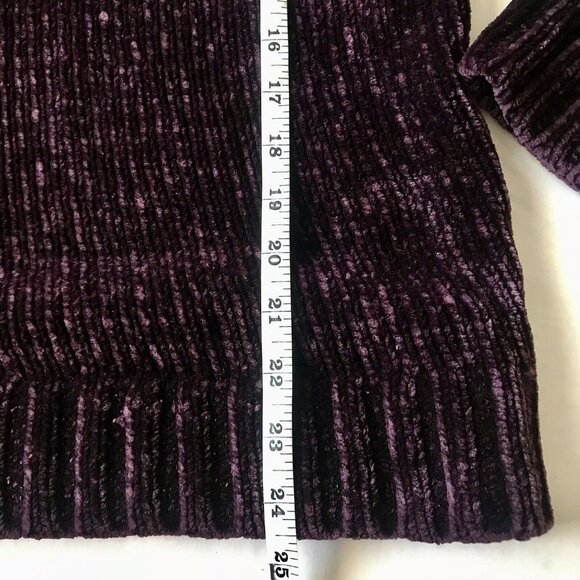 Orvis Chenille Purple‎ Sweater Size Medium Super Soft Women's Cozy Warm Chunky - Picture 7 of 9